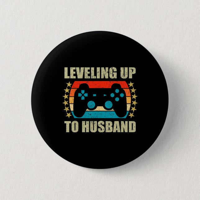 Bachelor-Party-Leveln für husbändisches Gaming Button (Vorderseite)