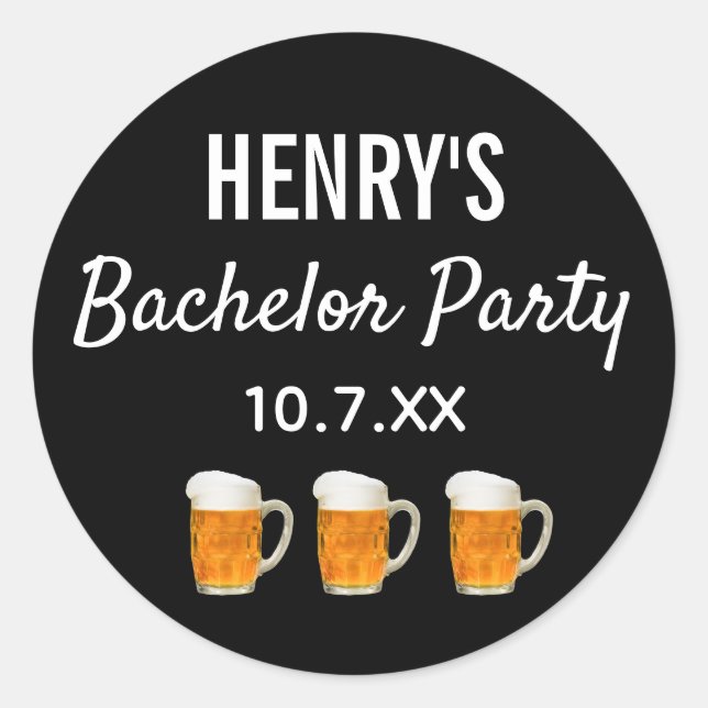 Bachelor Party Moderne Gastgeschenk Hochzeit Beer  Runder Aufkleber (Vorderseite)