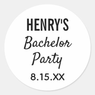 Bachelor Party Moderne Typografie Hochzeit Runder Aufkleber