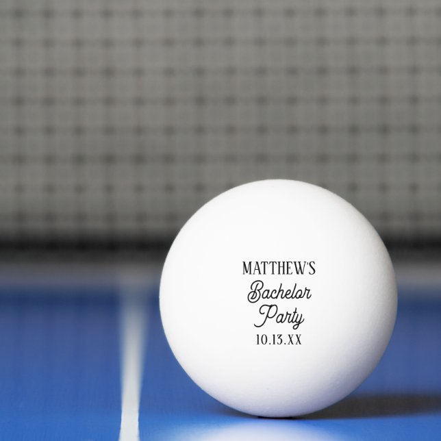 Bachelor Party Moderne Typografie Hochzeit Tischtennisball (Netto)