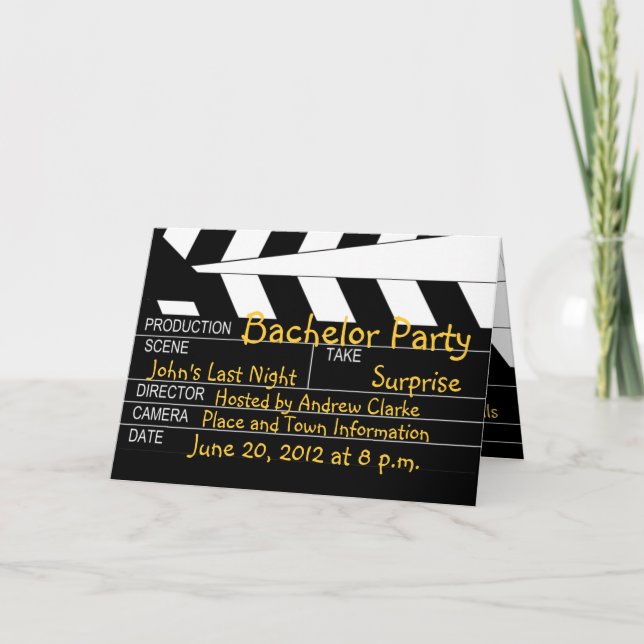 Bachelor Party Movie thème Invitations (Devant)