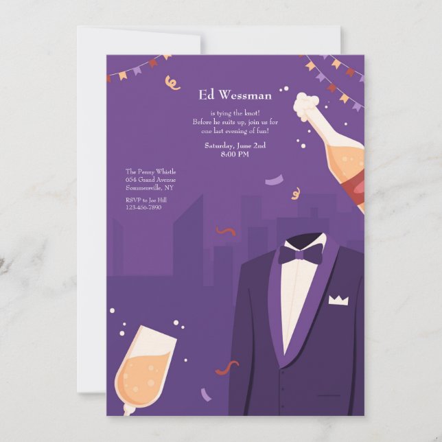 Bachelor Party Night Einladung (Vorderseite)