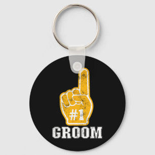 Bachelor Party Orange Foam Finger Groom 1 Schlüsselanhänger