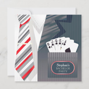 Bachelor Party Poker Anzug Einladung