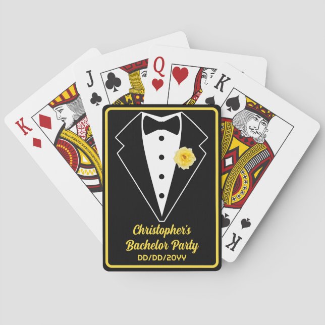 Bachelor Party Poker Black Tuxedo Butter Gelb Spielkarten (Rückseite)