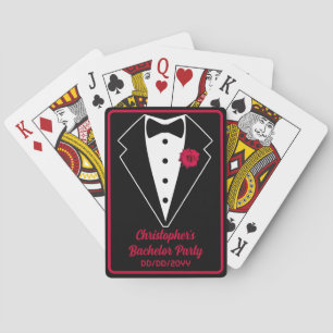 Bachelor Party Poker Black Tuxedo Rote Rose Spielkarten