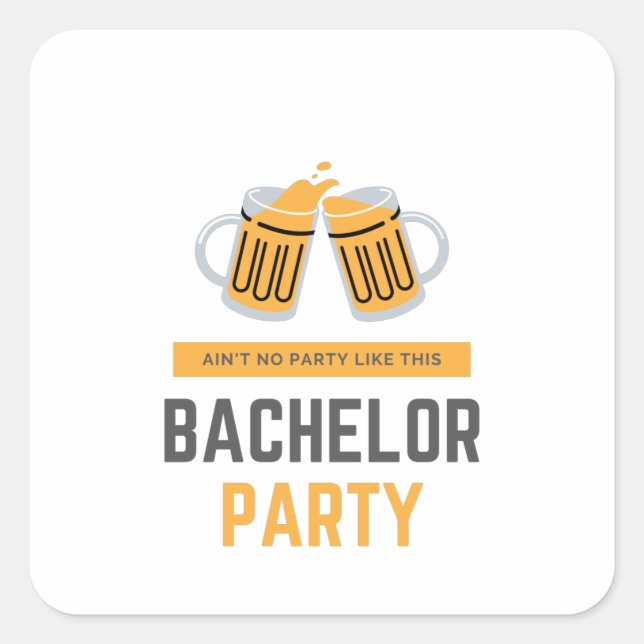 Bachelor-Party Quadratischer Aufkleber (Vorderseite)