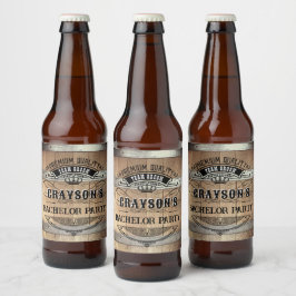 Bachelor Party Rustic Whiskey Barrel Bierflaschenetikett