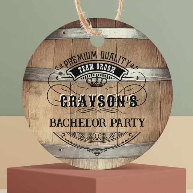 Bachelor Party Rustic Whiskey Geschenkanhänger (Von Creator hochgeladen)