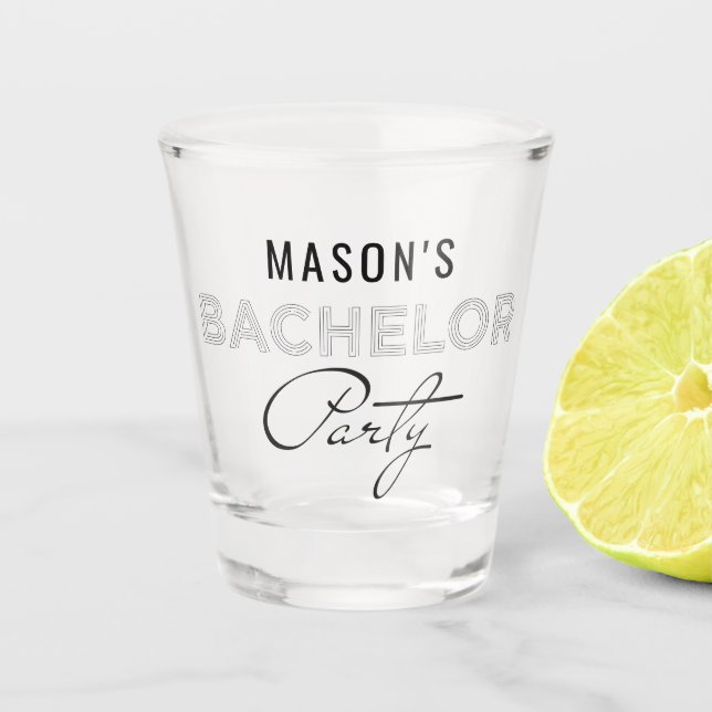 Bachelor Party Shot Glass Favoriten Schnapsglas (Vorderseite)