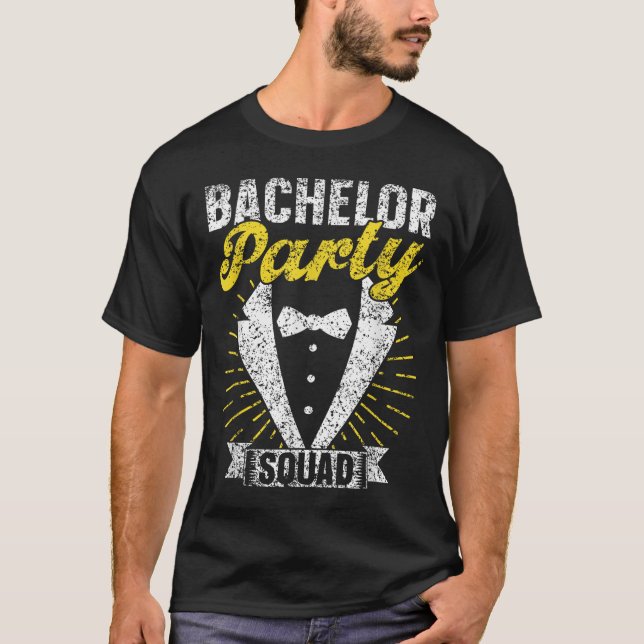 Bachelor Party Squad Groom Team Bride Bachelor T-Shirt (Vorderseite)