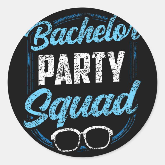 Bachelor Party Squad Team Bride Groom Runder Aufkleber (Vorderseite)