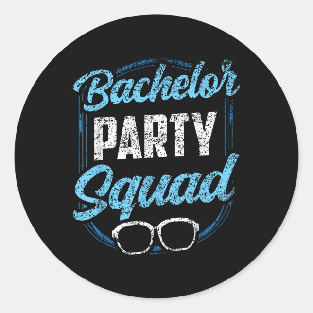 Bachelor Party Squad Team Bride Groom Runder Aufkleber (Vorderseite)