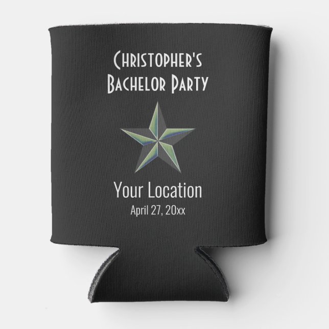 Bachelor Party Star Gastgeschenk Hochzeit Dosenkühler (Vorderseite)
