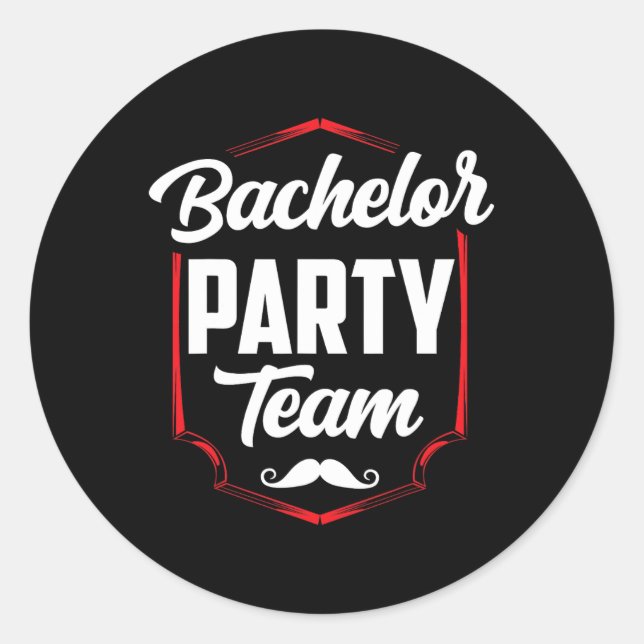 Bachelor Party Team Groom Bridge 3 Runder Aufkleber (Vorderseite)