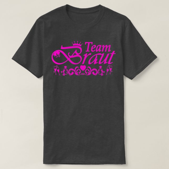 Bachelor-Party-Team Hotpink T-Shirt (Design vorne)