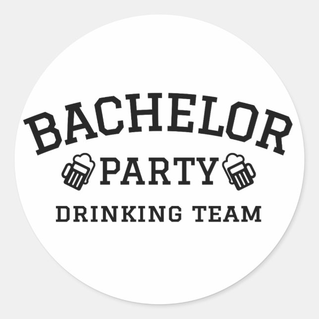 Bachelor Party Trink-Team T - Shirt Runder Aufkleber (Vorderseite)