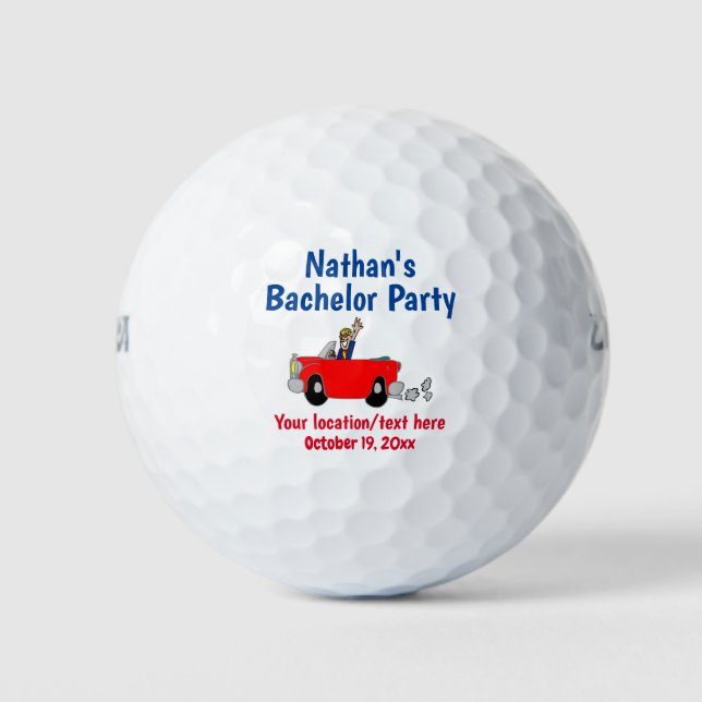 Bachelor Party Trip Gastgeschenk Hochzeit Golfball (Vorderseite)