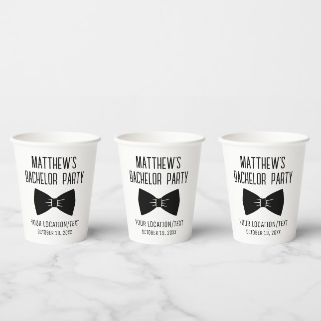 Bachelor Party Tuxedo Bow Krawatte Hochzeit Pappbecher (Multi)