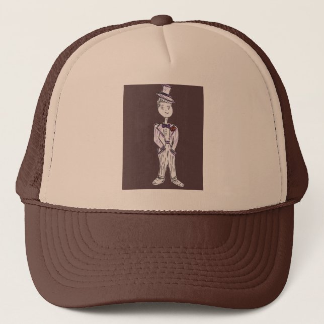 Bachelor Party Tuxedo Groom Truckerkappe (Vorderseite)