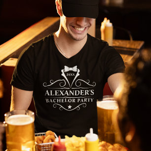 Bachelor Party Tuxedo Krawatte Name T-Shirt