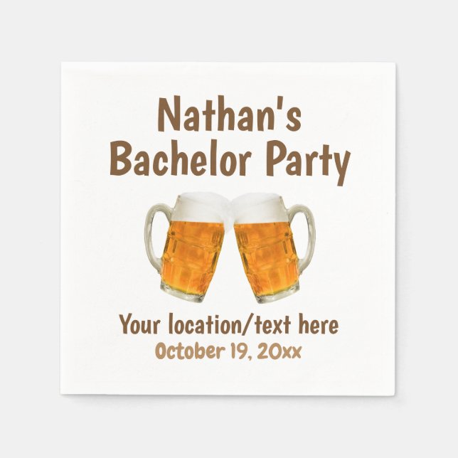 Bachelor Party Wedding Beer Cheers Serviette (Vorderseite)