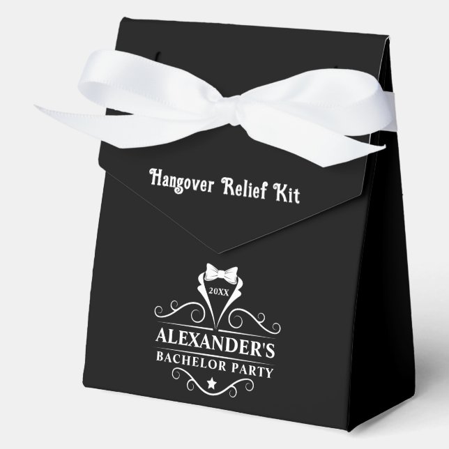 Bachelor Party White Tuxedo Krawatte Hangover Blac Geschenkschachtel (Vorderseite)
