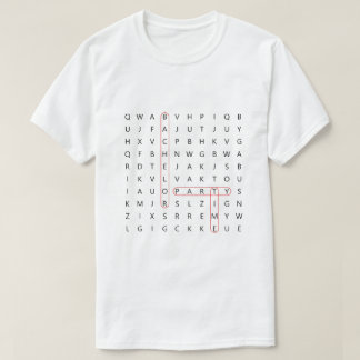 Bachelor Party Word Search Fun Wedding Groom T-Shi T-Shirt