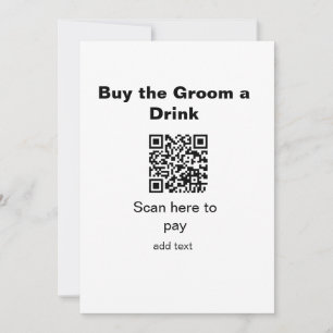 Bachelor QR Scan zu zahlen Bräutigam ein Getränk T Einladung