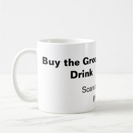 Bachelor QR Scan zu zahlen Bräutigam ein Getränk T Kaffeetasse