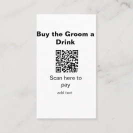 Bachelor QR Scan zu zahlen Bräutigam ein Getränk T Visitenkarte