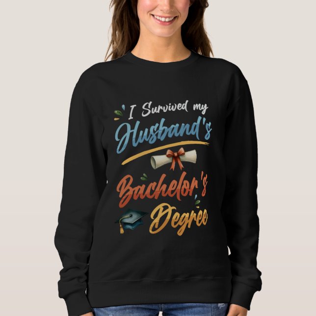 Bachelor ÜBERLEBTE MEINES HUSBAND MIT DEM BACHELOR Sweatshirt (Vorderseite)