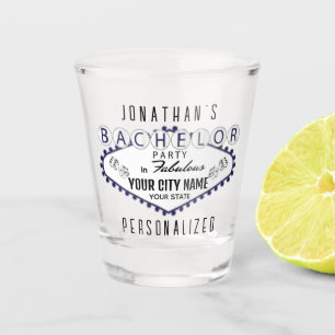Bachelor - Vegas Style - Dunkelblau Schnapsglas