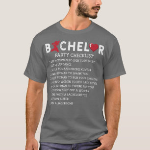 Bachelor versorgt Party Checklist GroomsmenT T-Shirt