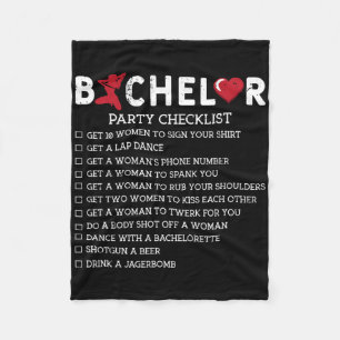 Bachelor versorgt Party Checklist Trauzeuge Fleecedecke