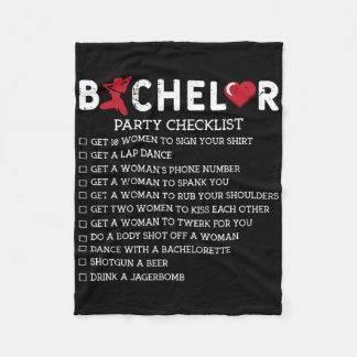 Bachelor versorgt Party Checklist Trauzeuge Fleecedecke