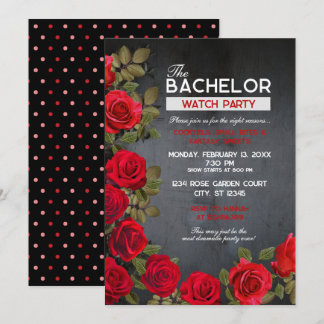 Bachelor Watch Party Einladung, 5" x 7" (schwarz)  Einladung