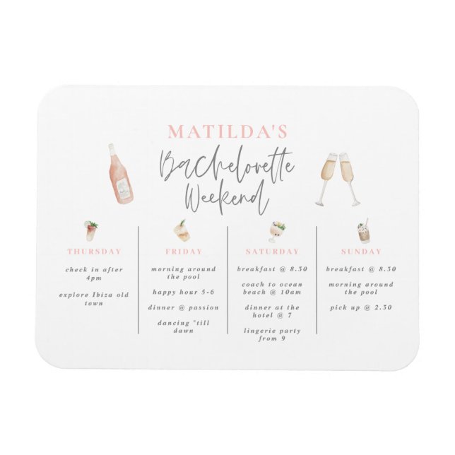 Bacheloretour-Bar am Wochenende Magnet (Horizontal)