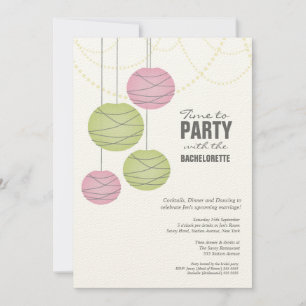 Bachelorette 12x18 Party Pink Grünbügel Einladung