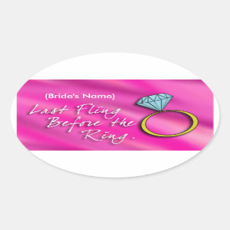 Bachelorette-Aufkleber (letzte Fling) Ovaler Aufkleber