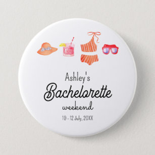 Bachelorette Beach Bikini Weekend Button