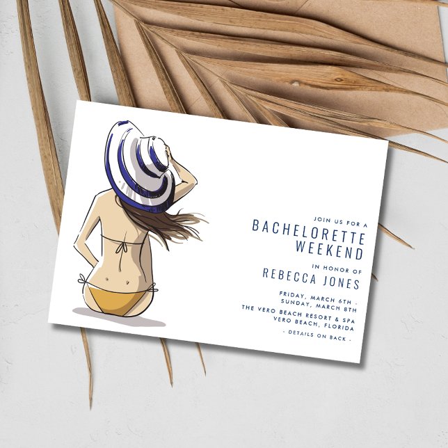 Bachelorette Beach Weekend - weg Einladung (Bachelorette Beach Weekend Getaway Invitation)