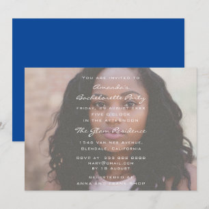 Bachelorette Birthday Party Foto Royal Blue Grunge Einladung