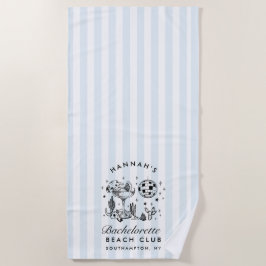 Bachelorette Blue & Black Retro Modernes Badetuch
