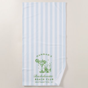 Bachelorette Blue & Green Retro Modernes Badetuch