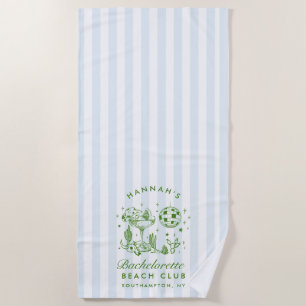 Bachelorette Blue & Green Retro Modernes Badetuch