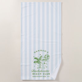 Bachelorette Blue & Green Retro Modernes Badetuch