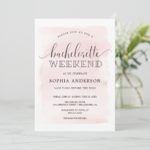 Bachelorette Blush Invitation Itinéraire Week-end