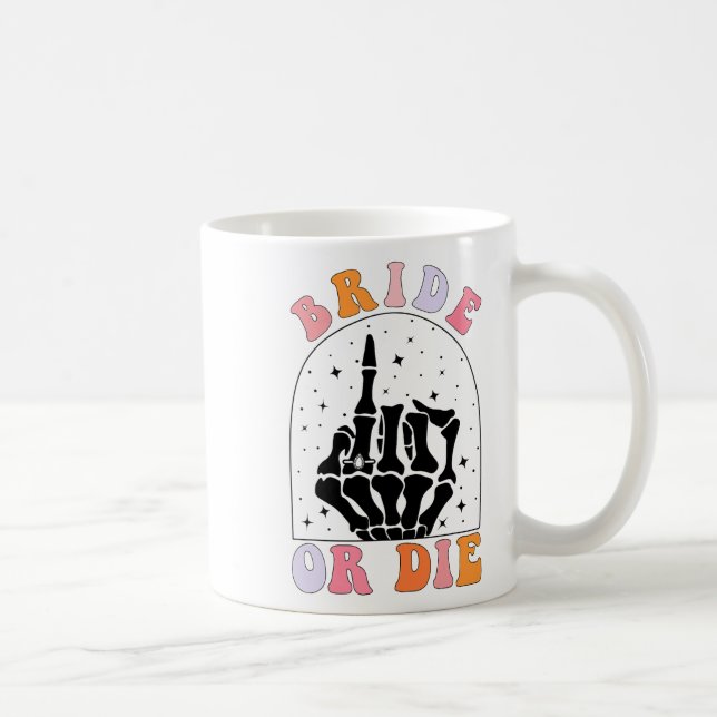 Bachelorette-Blüte oder Die Skeleton Hand Hallowee Kaffeetasse (Rechts)