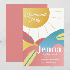 Bachelorette Brautparty Beach Surfing Einladung